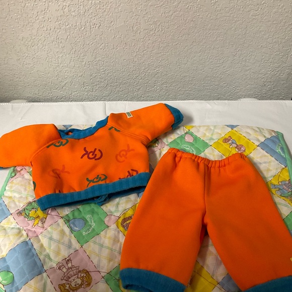 Vintage Cabbage Patch Kids Designer Line Orange & Blue Sweatsuit OK Factory 1985 - Picture 4 of 8